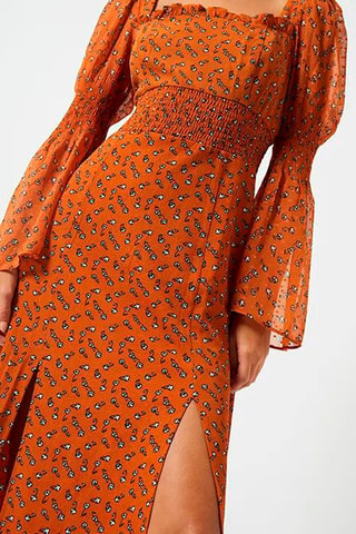 Vestido largo Francine - Marrón