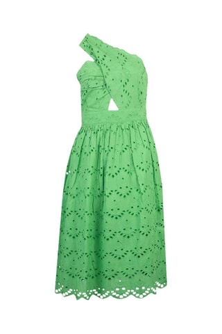 Vestido asimétrico con bordado inglés Appelona - Verde