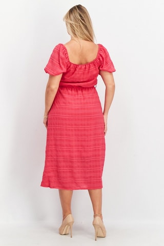 Vestido midi Bardot - Fucsia