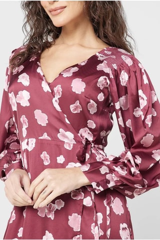 Vestido cruzado Bronwen - Burdeos