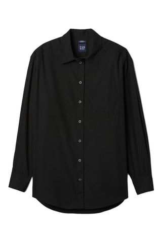 Camisa oversize de algodón orgánico - Negro