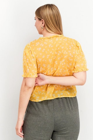Camisa corta Ruffle - Amarillo