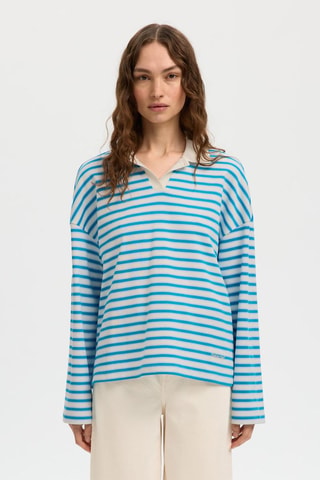Polo de algodón orgánico - Azul - Selected