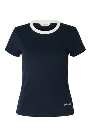 Camiseta de algodón orgánico - Azul marino - Selected