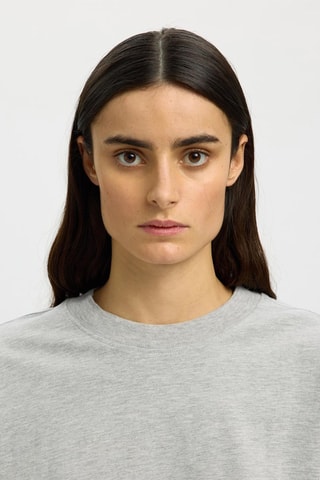 Camiseta de algodón orgánico - Gris - Selected