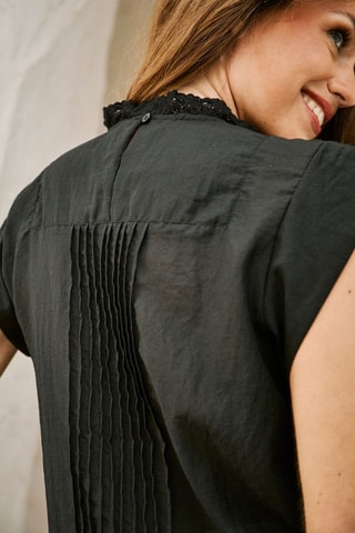 Blusa bimateria Coline - Negro
