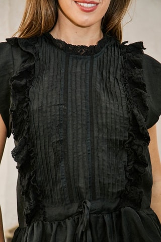 Blusa bimateria Coline - Negro