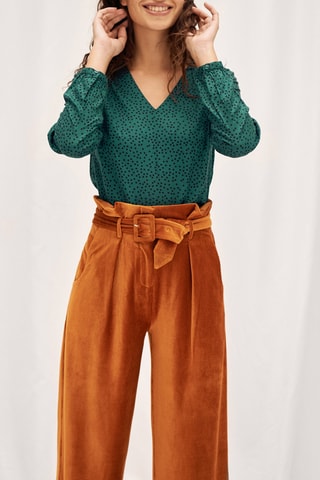 Blusa de lunares - Azul pato