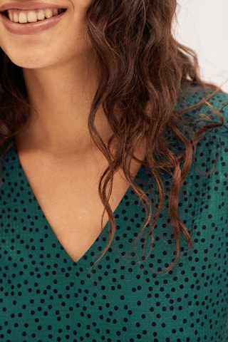 Blusa de lunares - Azul pato