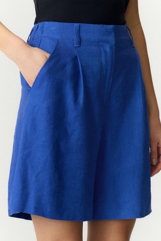 Short de lino - Azul - Selected