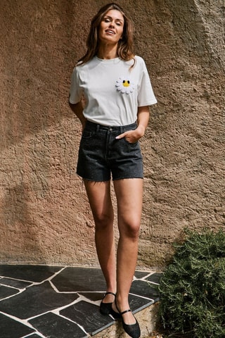 Short vaquero de tiro alto Ione - Gris oscuro