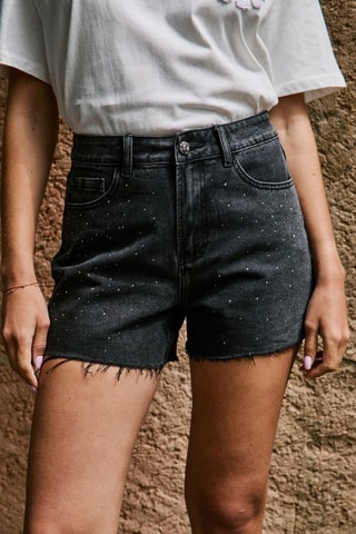 Short vaquero de tiro alto Ione - Gris oscuro