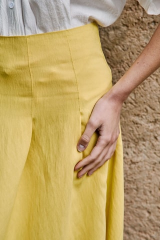 Falda plisada de talle alto Josiane - Amarillo