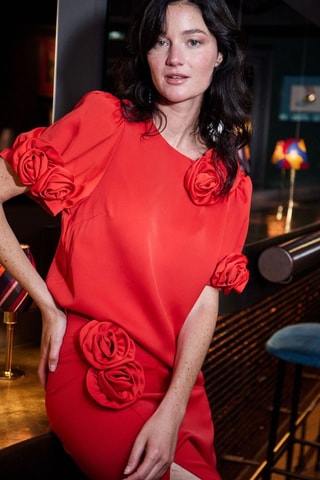 Falda recta Jeanne - Rojo