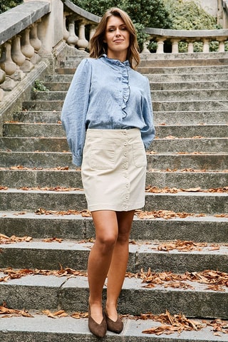 Minifalda de pana Jeanna - Beige