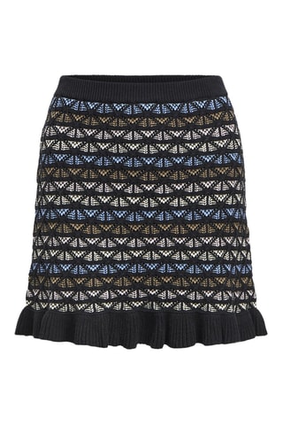Falda recta de algodón orgánico - Negro - Selected