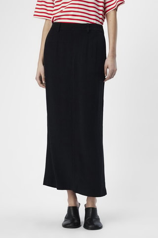 Falda larga recta - Negro - Selected