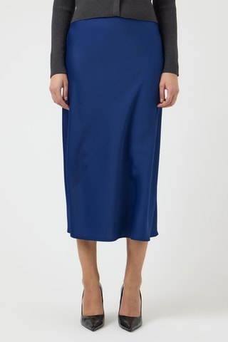 Falda midi - Azul - Selected