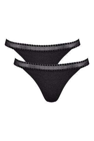 2 tangas GO Ribbed H  - Noir