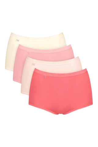 4 shortys taille haute Basics - Corail et rose