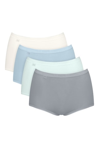 4 shortys taille haute Basics - Gris clair et bleu clair