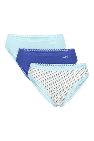 3 culottes GO Crush Hugh Leg - Bleu clair, bleu et blanc