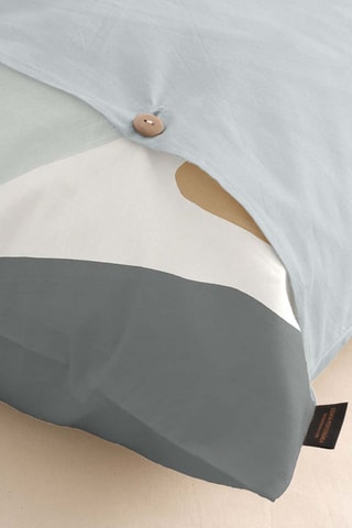 Taie d'oreiller en satin de coton 157 fils/cm² Peniscola - Bleu et blanc