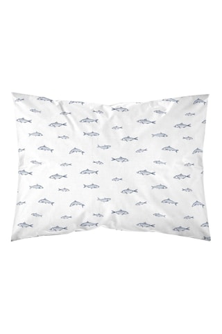 Taie d'oreiller en satin de coton 157 fils/cm² Tamarit - Bleu cobalt