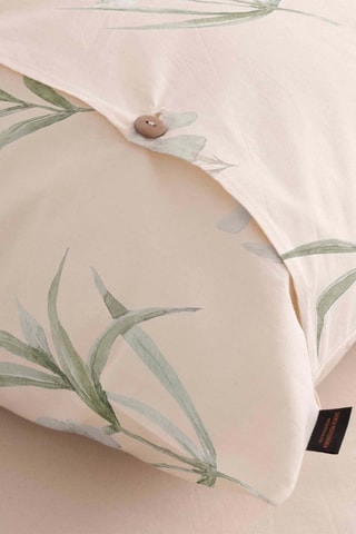 Taie d'oreiller en satin de coton 157 fils/cm² Chelva - Beige et vert