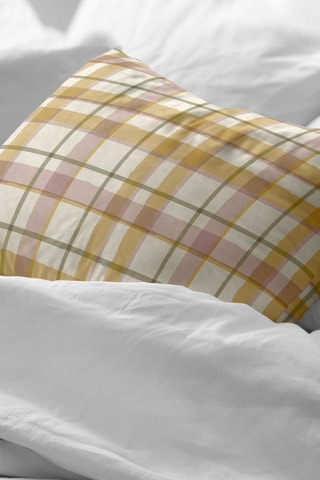Taie d'oreiller en percale de coton 79 fils/cm² Benimodo - Jaune et rose