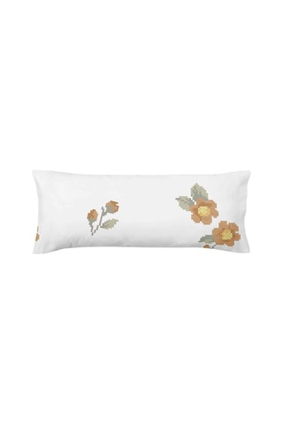 Taie d'oreiller en coton 78 fils/cm² Aldaia - Blanc et orange