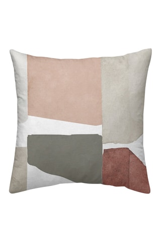 Taie d'oreiller en coton 78 fils/cm² Torrent - Terracotta, gris et blanc
