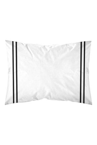 Taie d'oreiller en percale de coton 79 fils/cm² Oliva Negro - Noir