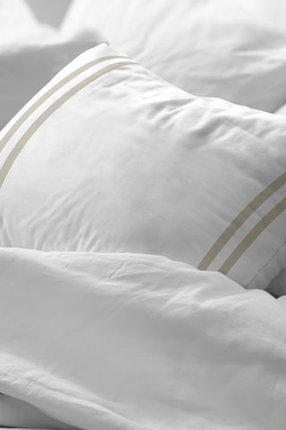 Taie d'oreiller en percale de coton 79 fils/cm² Oliva - Beige
