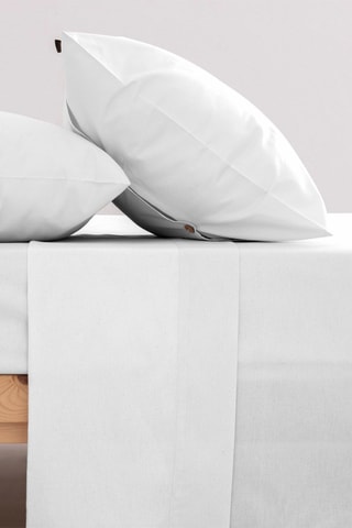 Parure de draps en percale de coton 78,6 fils/cm² Chemical - Blanc