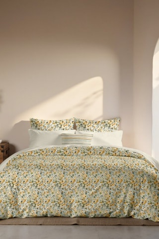 Housse de couette en percale de coton 79 fils/cm² Catadau - Jaune et vert