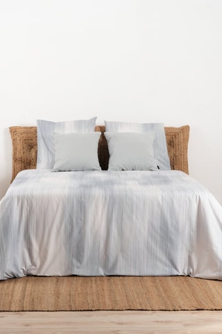 Housse de couette en coton 78 fils/cm² Lluc - Bleu clair et blanc