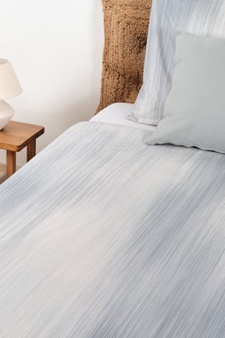 Housse de couette en coton 78 fils/cm² Lluc - Bleu clair et blanc