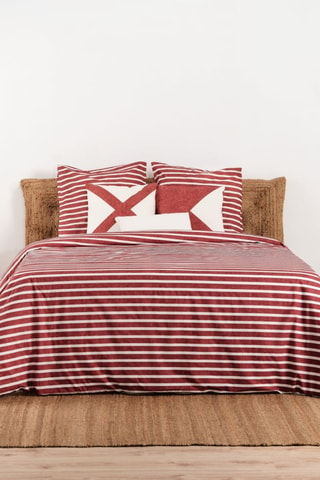 Housse de couette en coton 78 fils/cm² Torrox - Rouge et blanc