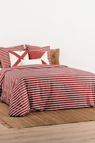 Housse de couette en coton 78 fils/cm² Torrox - Rouge et blanc