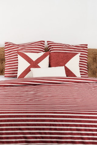 Housse de couette en coton 78 fils/cm² Torrox - Rouge et blanc