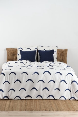 Housse de couette en coton 78 fils/cm² Calella  - Blanc et bleu