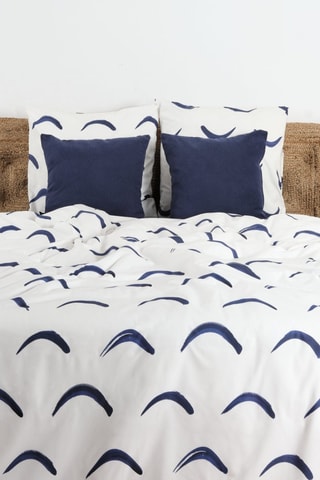 Housse de couette en coton 78 fils/cm² Calella  - Blanc et bleu
