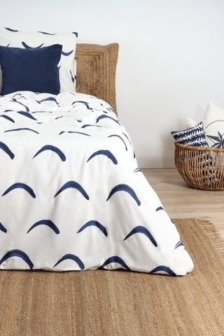 Housse de couette en coton 78 fils/cm² Calella  - Blanc et bleu
