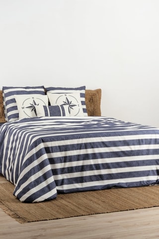 Housse de couette en coton 78 fils/cm² Vinarós - Bleu et blanc