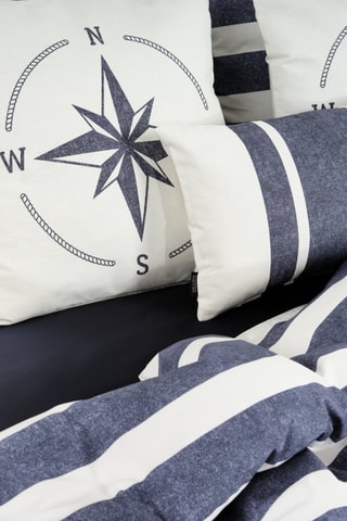 Housse de couette en coton 78 fils/cm² Vinarós - Bleu et blanc