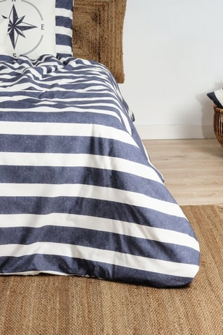 Housse de couette en coton 78 fils/cm² Vinarós - Bleu et blanc