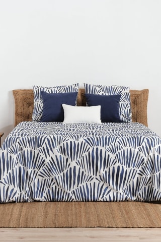 Housse de couette en coton 78 fils/cm² Gavina - Blanc et bleu