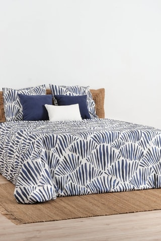 Housse de couette en coton 78 fils/cm² Gavina - Blanc et bleu