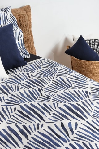 Housse de couette en coton 78 fils/cm² Gavina - Blanc et bleu